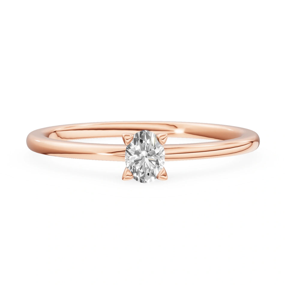 Gremari Seven Grace zásnubný prsteň z ružového zlata s 0,15 ct prírodným diamantom – Oval