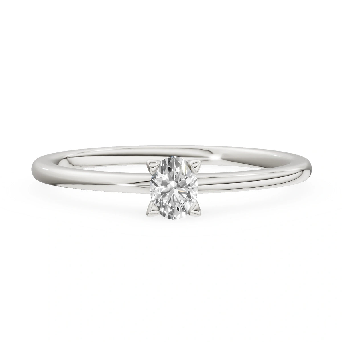 Gremari Seven Grace zásnubný prsteň z bieleho zlata s 0,15 ct lab-grown diamantom – Oval