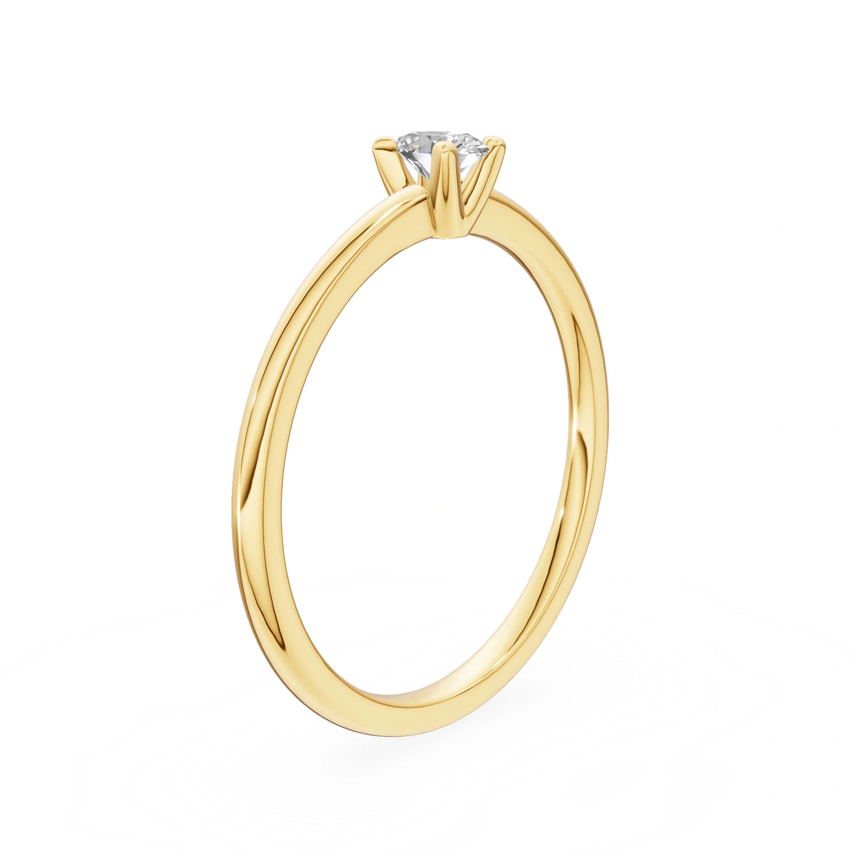 Gremari Seven Grace zásnubný prsteň zo žltého zlata s 0,15 ct lab-grown diamantom – Oval