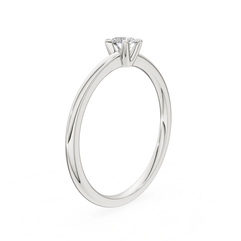 Gremari Seven Grace zásnubný prsteň z bieleho zlata s 0,15 ct prírodným diamantom – Oval