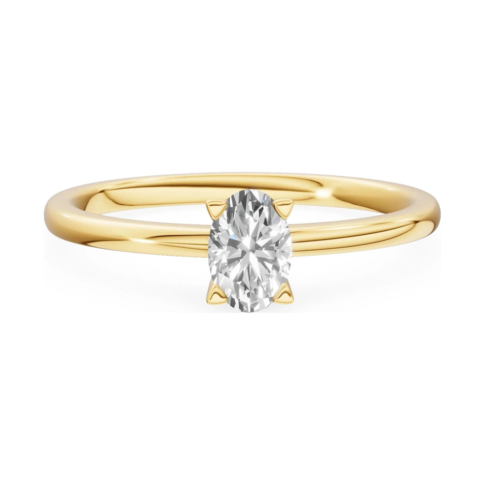 GREMARI Seven Grace 14K yellow gold engagement ring with 0.50 ct oval-cut lab-grown diamond
