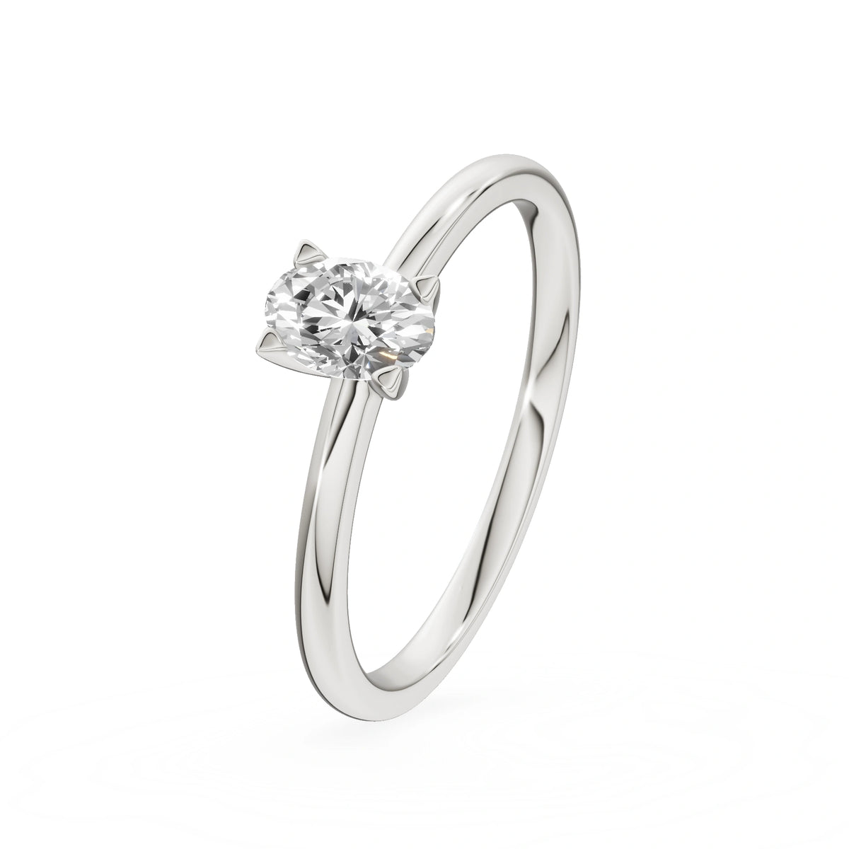 Gremari Seven Grace zásnubný prsteň z bieleho zlata s 0,50 ct lab-grown diamantom – Oval