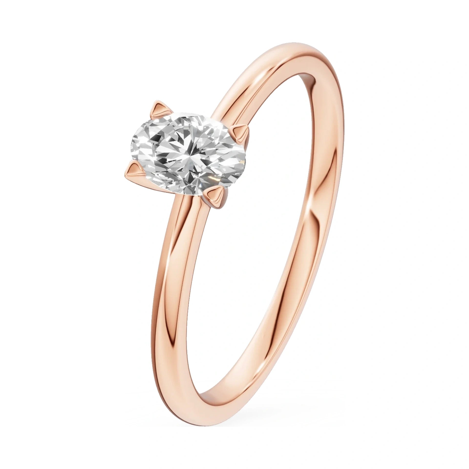 0.50 ct oval-cut lab-grown diamond GREMARI Seven Grace engagement ring in 14K rose gold
