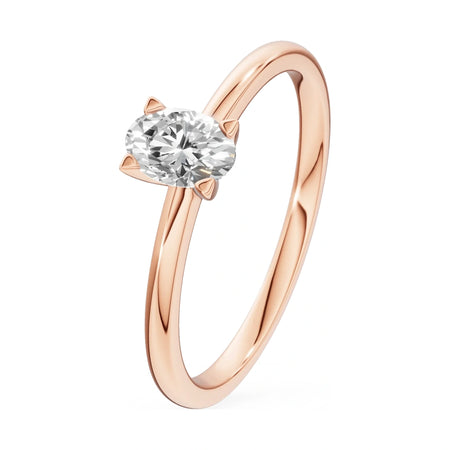 0.50 ct oval-cut lab-grown diamond GREMARI Seven Grace engagement ring in 14K rose gold
