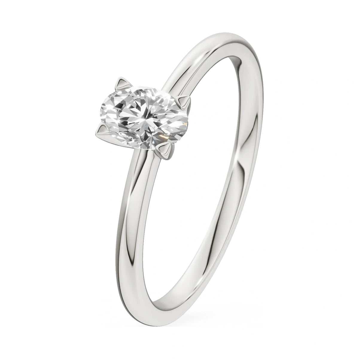 GREMARI Seven Grace oval-cut lab-grown diamond engagement ring in 14K white gold, 0.50 ct