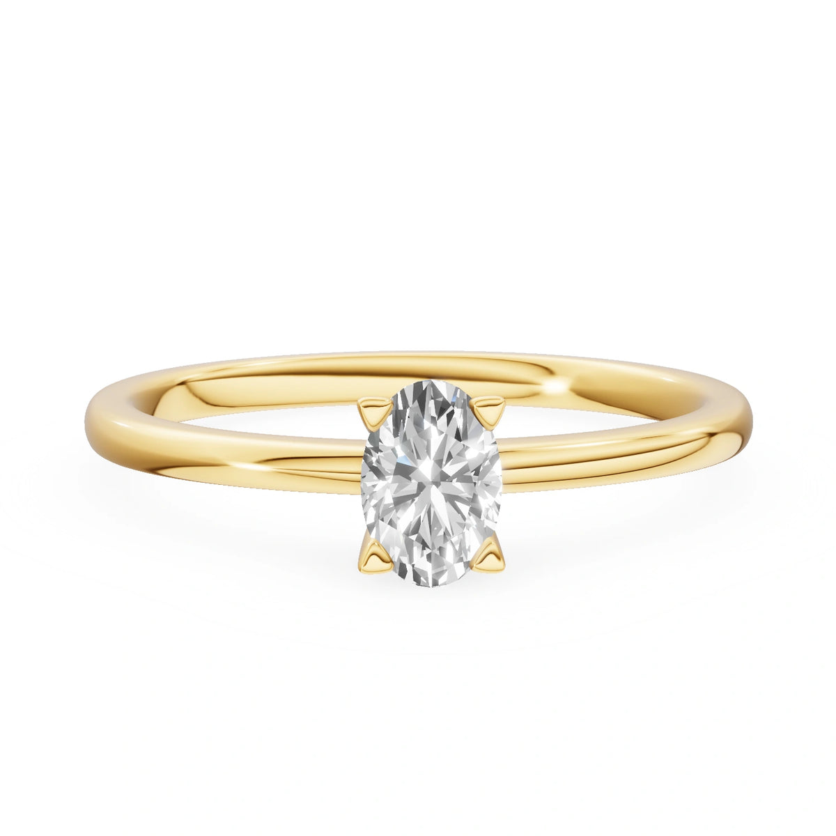 Gremari Seven Grace zásnubný prsteň zo žltého zlata s 0,50 ct lab-grown diamantom – Oval