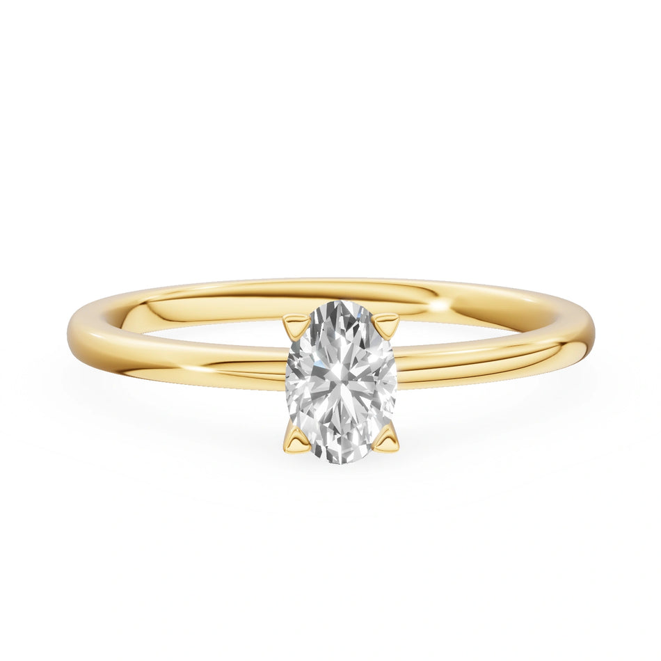 Gremari Seven Grace zásnubný prsteň zo žltého zlata s 0,50 ct lab-grown diamantom – Oval