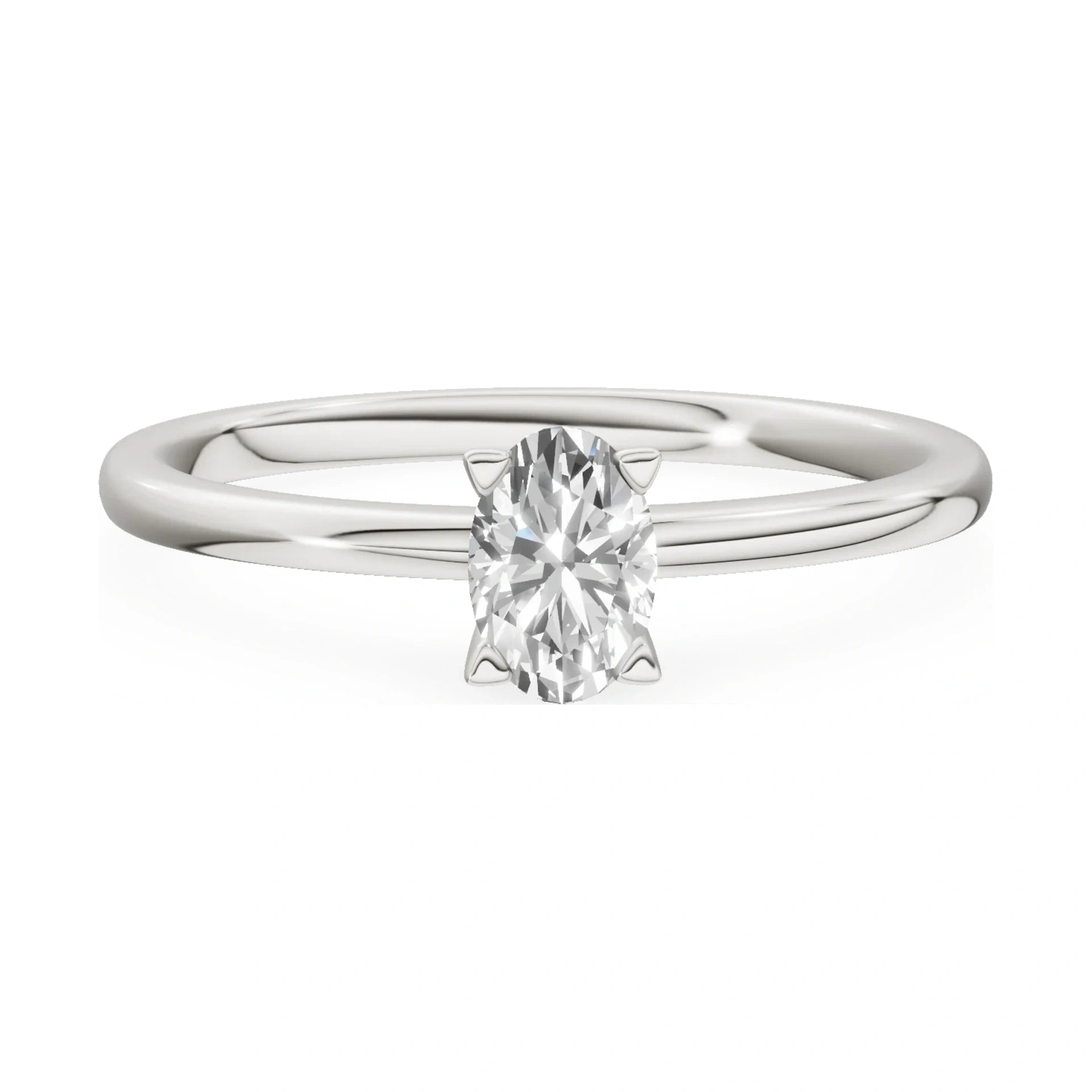 GREMARI Seven Grace 14K white gold engagement ring with 0.50 ct oval-cut lab-grown diamond