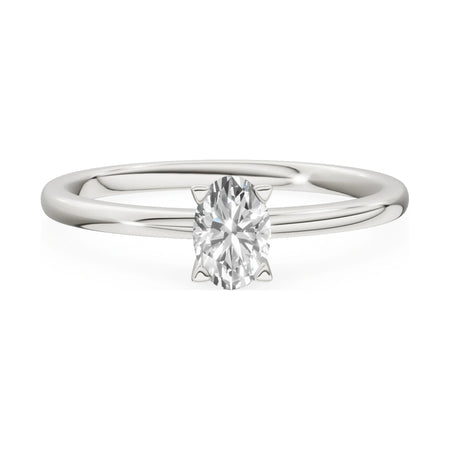 GREMARI Seven Grace 14K white gold engagement ring with 0.50 ct oval-cut lab-grown diamond
