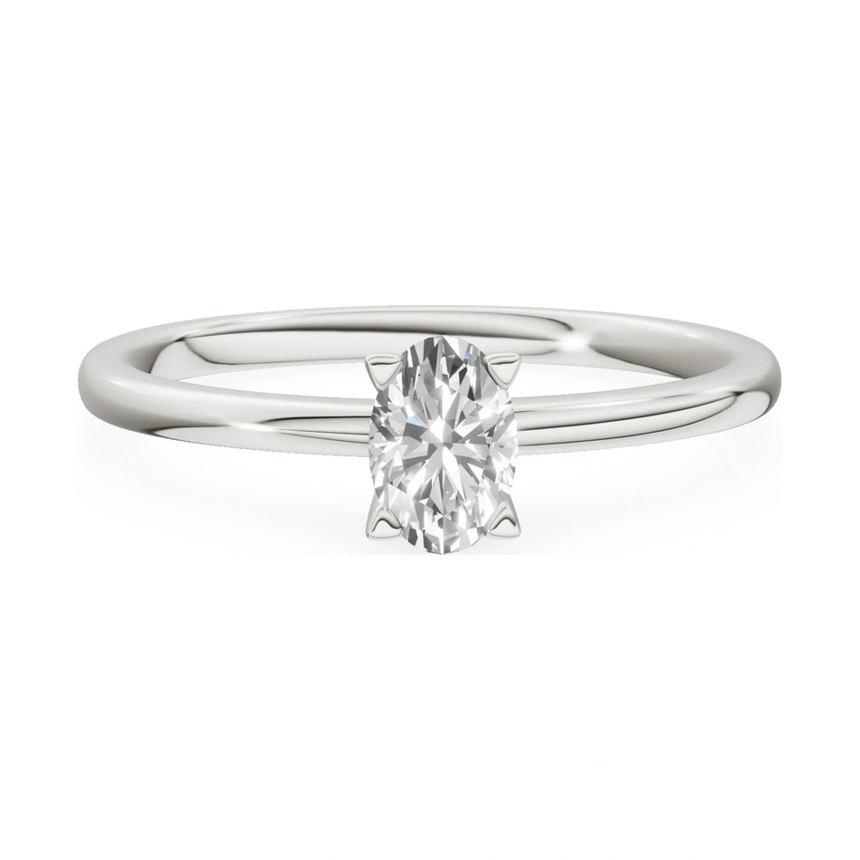 GREMARI Seven Grace 14K white gold engagement ring with 0.50 ct oval-cut lab-grown diamond