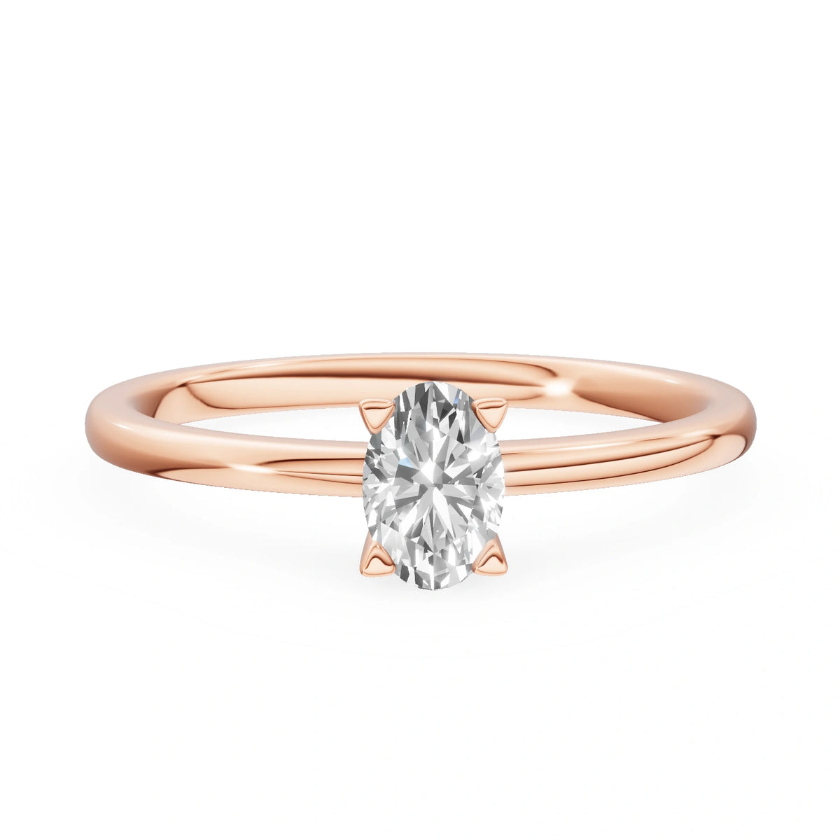 Gremari Seven Grace zásnubný prsteň z ružového zlata s 0,50 ct lab-grown diamantom – Oval
