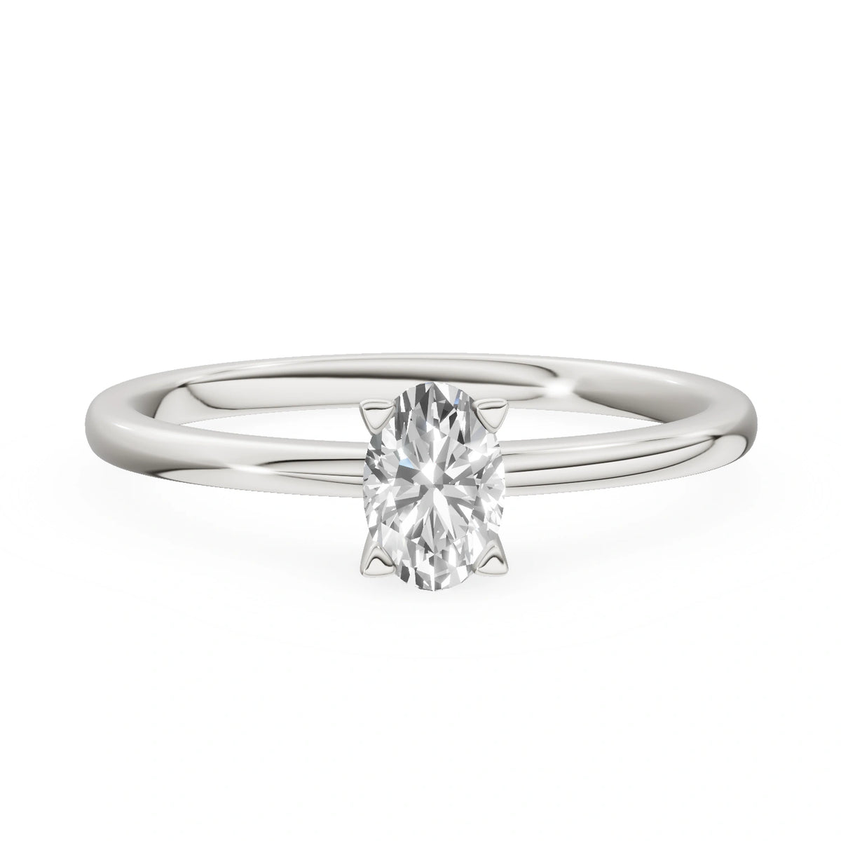 Gremari Seven Grace zásnubný prsteň z bieleho zlata s 0,50 ct lab-grown diamantom – Oval