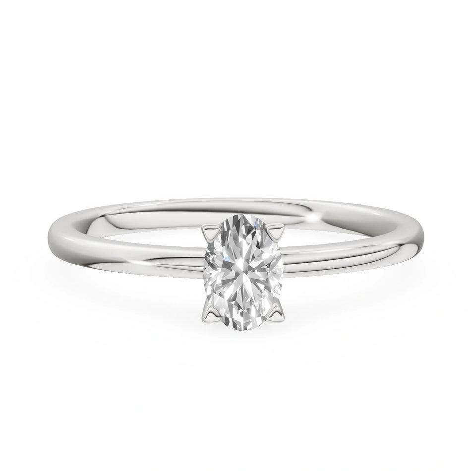 Gremari Seven Grace zásnubný prsteň z bieleho zlata s 0,50 ct prírodným diamantom – Oval