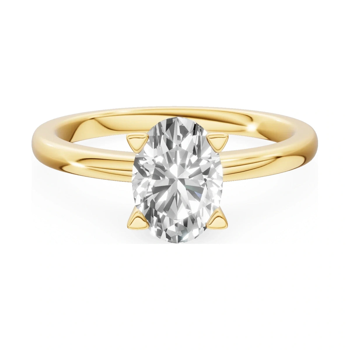 GREMARI Seven Grace 14K yellow gold engagement ring with 1.00 ct oval-cut lab-grown diamond