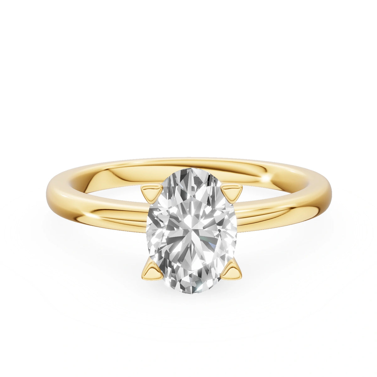Gremari Seven Grace zásnubný prsteň zo žltého zlata s 1,00 ct lab-grown diamantom – Oval