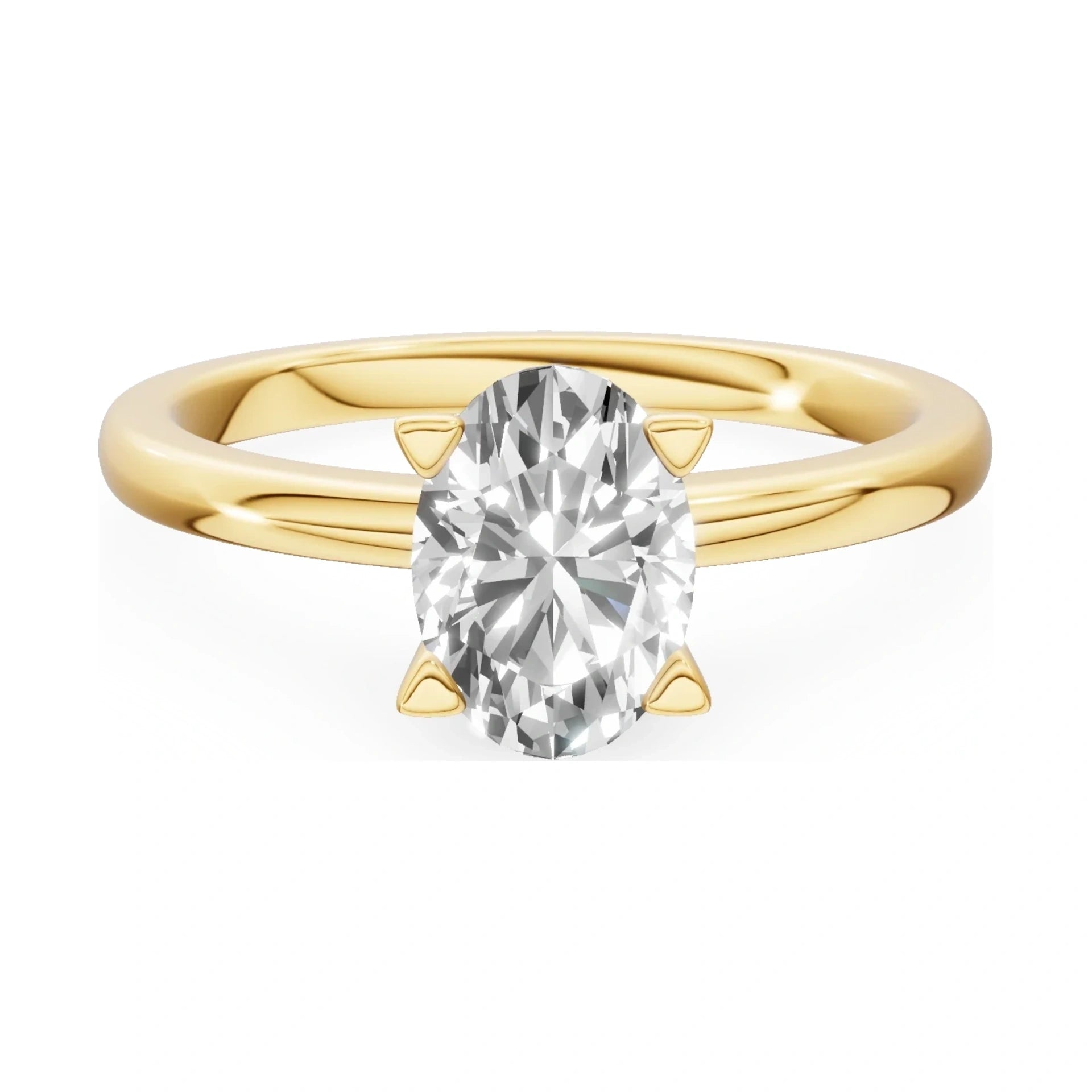 GREMARI Seven Grace 14K yellow gold engagement ring with 1.00 ct oval-cut lab-grown diamond