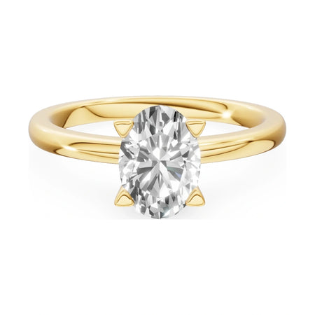 GREMARI Seven Grace 14K yellow gold engagement ring with 1.00 ct oval-cut lab-grown diamond