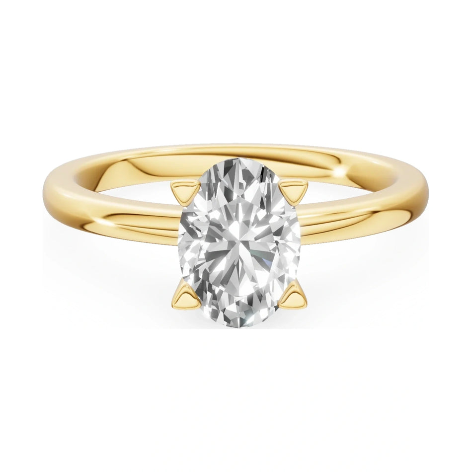 GREMARI Seven Grace 14K yellow gold engagement ring with 1.00 ct oval-cut lab-grown diamond
