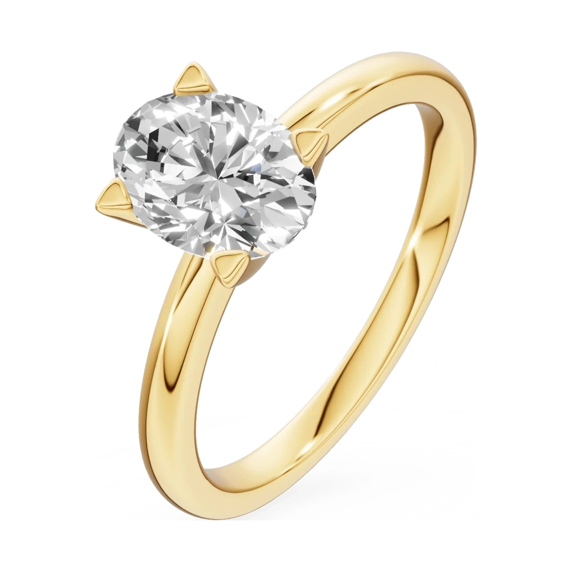 1.00 ct oval-cut lab-grown diamond GREMARI Seven Grace engagement ring in 14K yellow gold