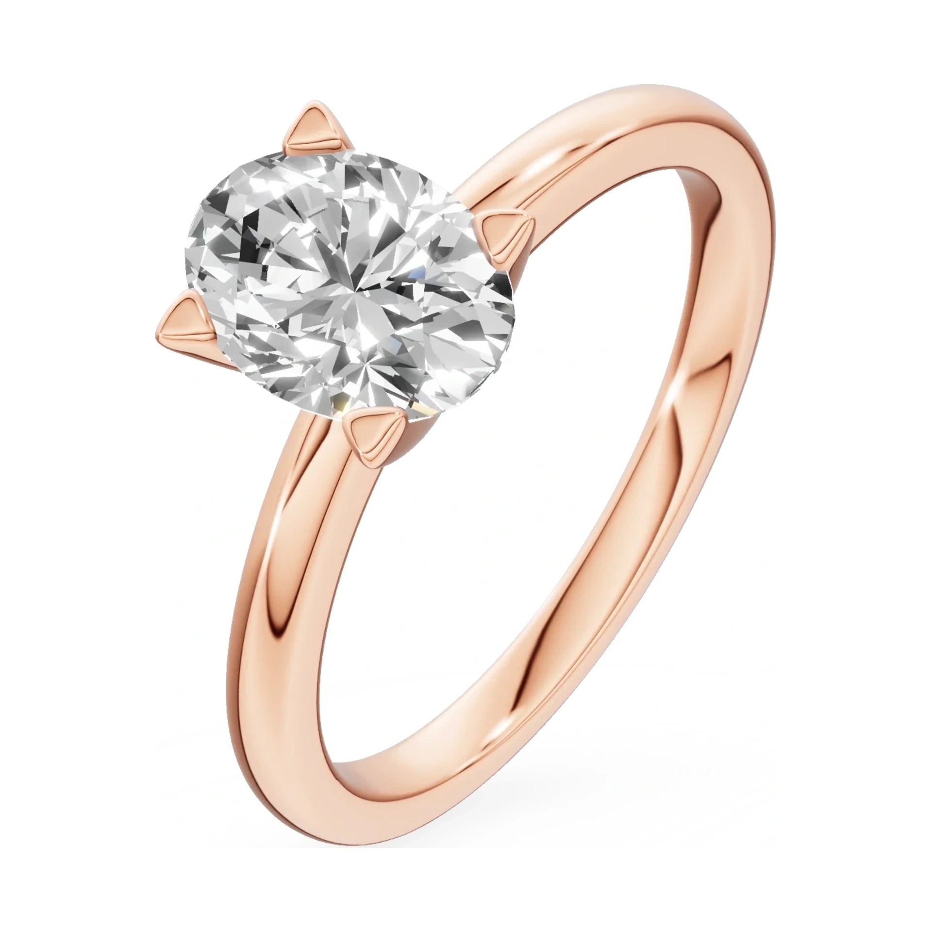 1.00 ct oval-cut lab-grown diamond GREMARI Seven Grace engagement ring in 14K rose gold
