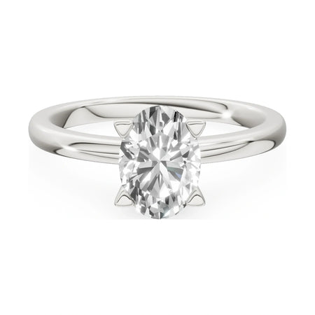 GREMARI Seven Grace 14K white gold engagement ring with 1.00 ct oval-cut lab-grown diamond