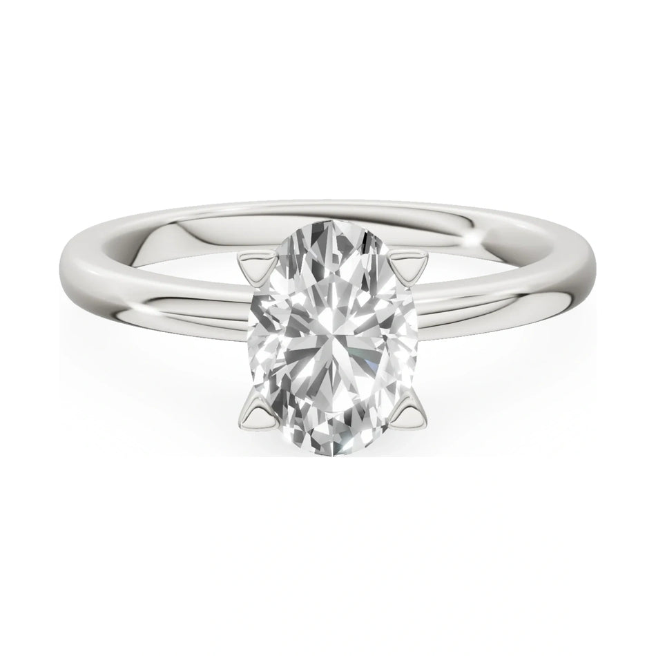 GREMARI Seven Grace 14K white gold engagement ring with 1.00 ct oval-cut lab-grown diamond