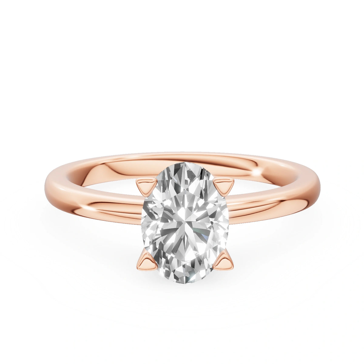 Gremari Seven Grace zásnubný prsteň z ružového zlata s 1,00 ct lab-grown diamantom – Oval