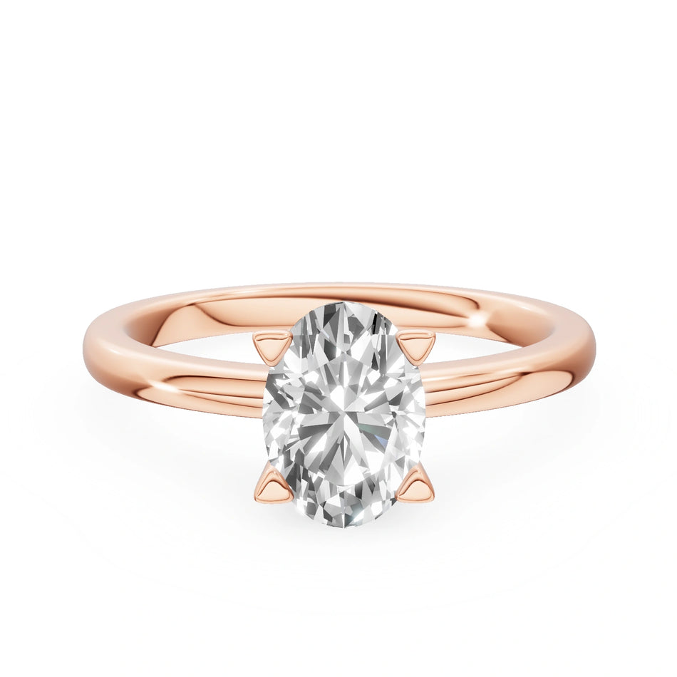 Gremari Seven Grace zásnubný prsteň z ružového zlata s 1,00 ct lab-grown diamantom – Oval
