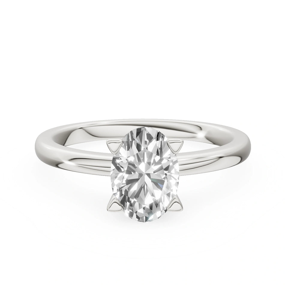 Gremari Seven Grace zásnubný prsteň z bieleho zlata s 1,00 ct prírodným diamantom – Oval