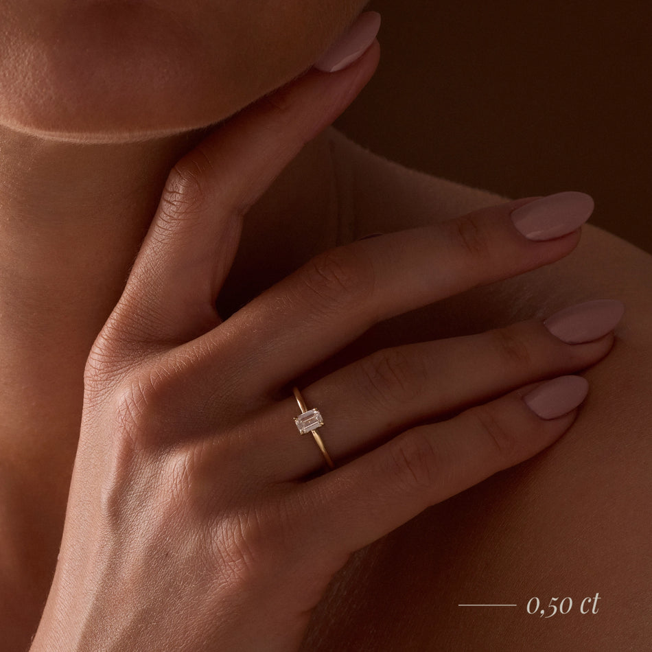 Gremari Seven Grace zásnubný prsteň z ružového zlata s 0,24 ct prírodným diamantom – Emerald