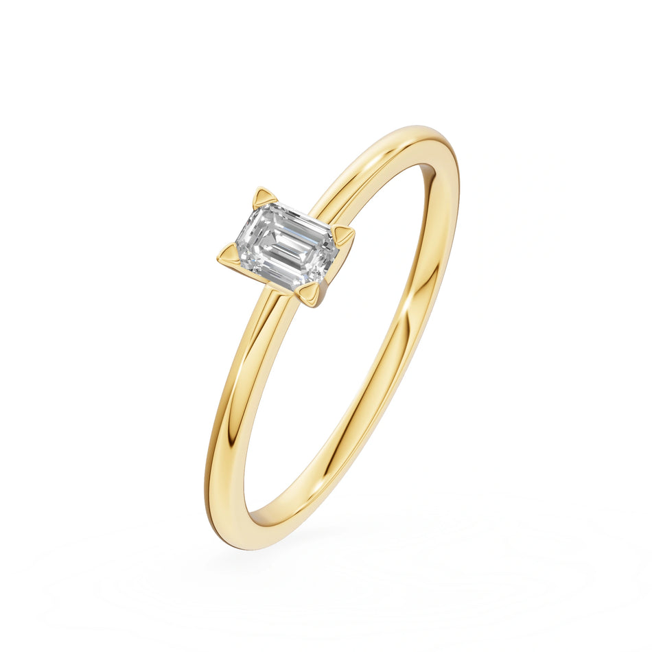 Gremari Seven Grace zásnubný prsteň zo žltého zlata s 0,15 ct prírodným diamantom – Emerald