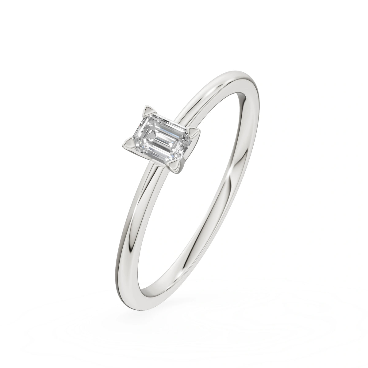 Gremari Seven Grace zásnubný prsteň z bieleho zlata s 0,15 ct prírodným diamantom – Emerald