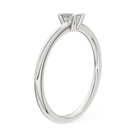14K white gold GREMARI Seven Grace ring with 0.15 ct emerald-cut lab-grown diamond