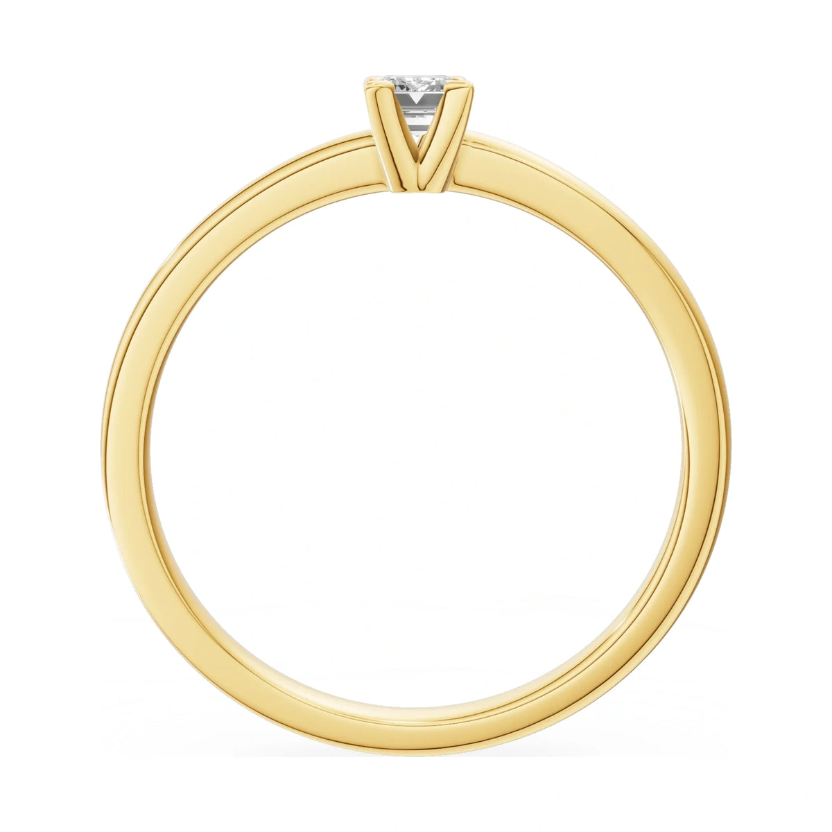 GREMARI Seven Grace emerald-cut lab-grown diamond engagement ring in 14K yellow gold, 0.15 ct