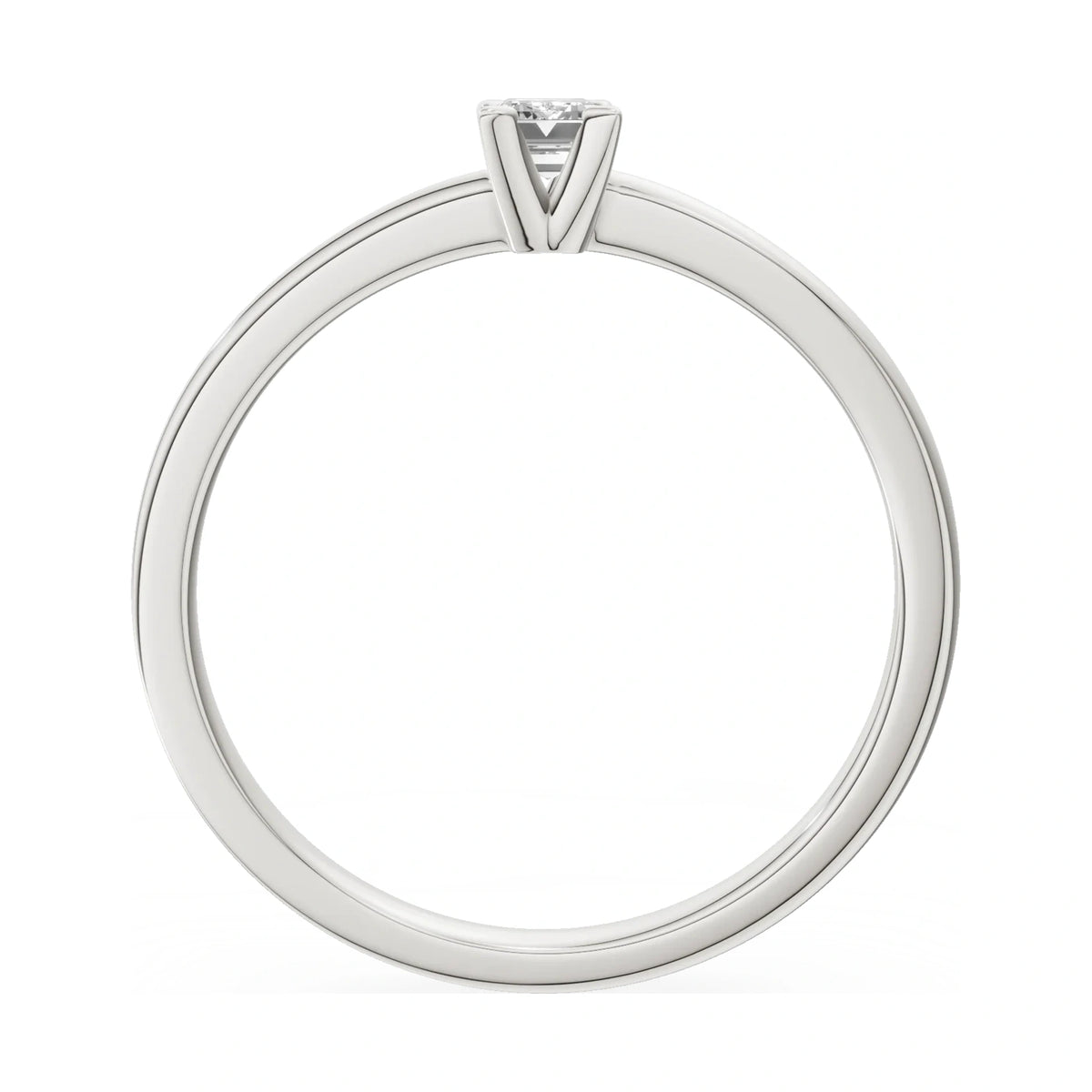 GREMARI Seven Grace emerald-cut lab-grown diamond engagement ring in 14K white gold, 0.15 ct