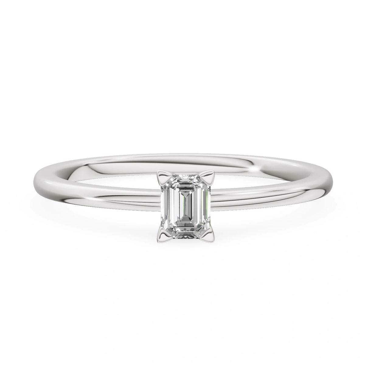 Gremari Seven Grace zásnubný prsteň z bieleho zlata s 0,15 ct lab-grown diamantom – Emerald