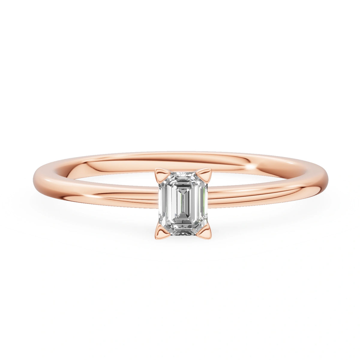 Gremari Seven Grace zásnubný prsteň z ružového zlata s 0,15 ct lab-grown diamantom – Emerald