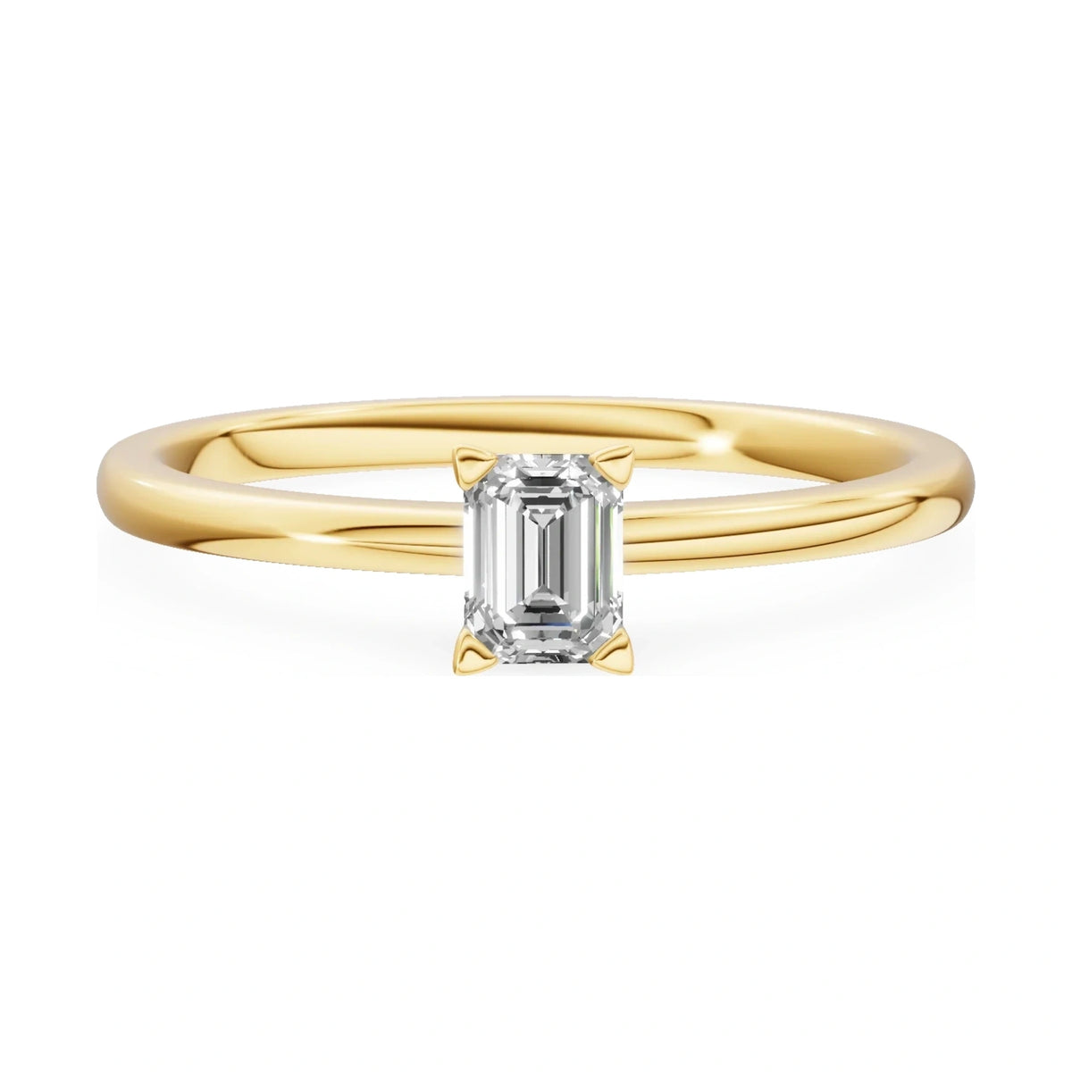 GREMARI Seven Grace 14K yellow gold engagement ring with 0.24 ct emerald-cut lab-grown diamond