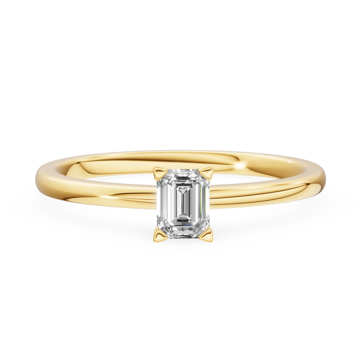 Gremari Seven Grace zásnubný prsteň zo žltého zlata s 0,24 ct lab-grown diamantom – Emerald