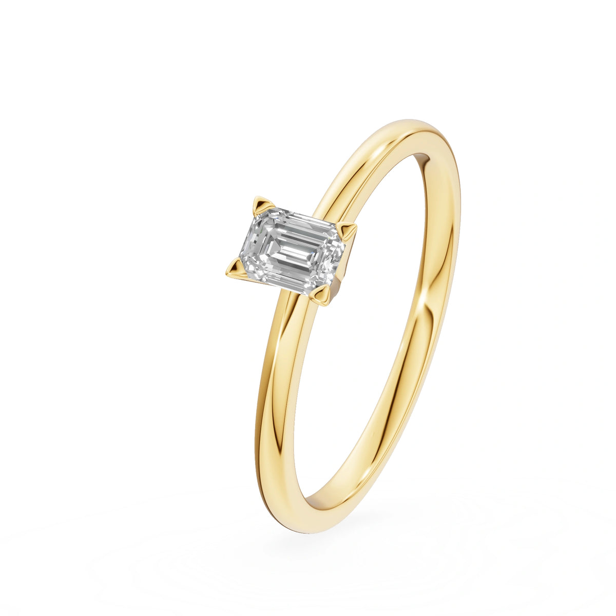 Gremari Seven Grace zásnubný prsteň zo žltého zlata s 0,24 ct lab-grown diamantom – Emerald