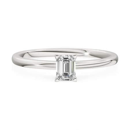 GREMARI Seven Grace 14K white gold engagement ring with 0.24 ct emerald-cut lab-grown diamond