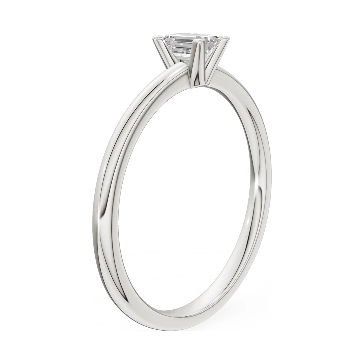 14K white gold GREMARI Seven Grace ring with 0.24 ct emerald-cut lab-grown diamond