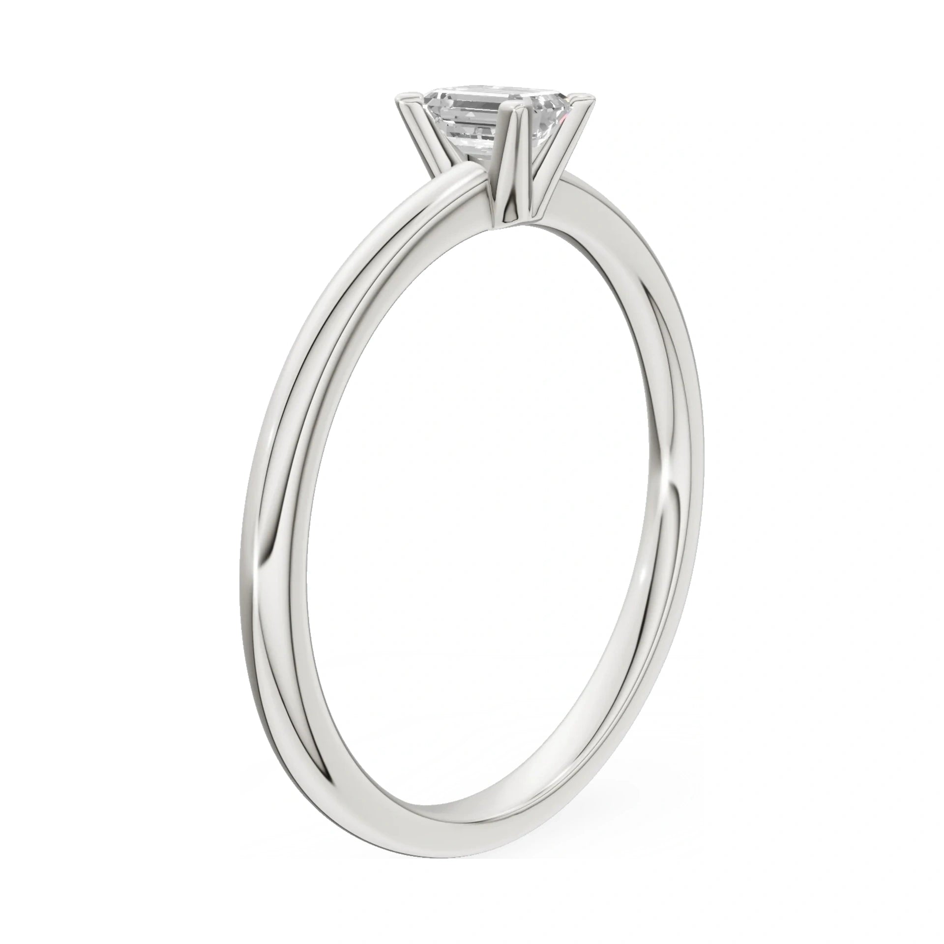 14K white gold GREMARI Seven Grace ring with 0.24 ct emerald-cut lab-grown diamond