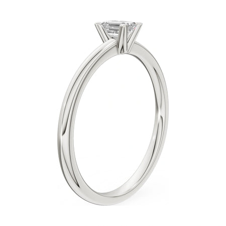 14K white gold GREMARI Seven Grace ring with 0.24 ct emerald-cut lab-grown diamond