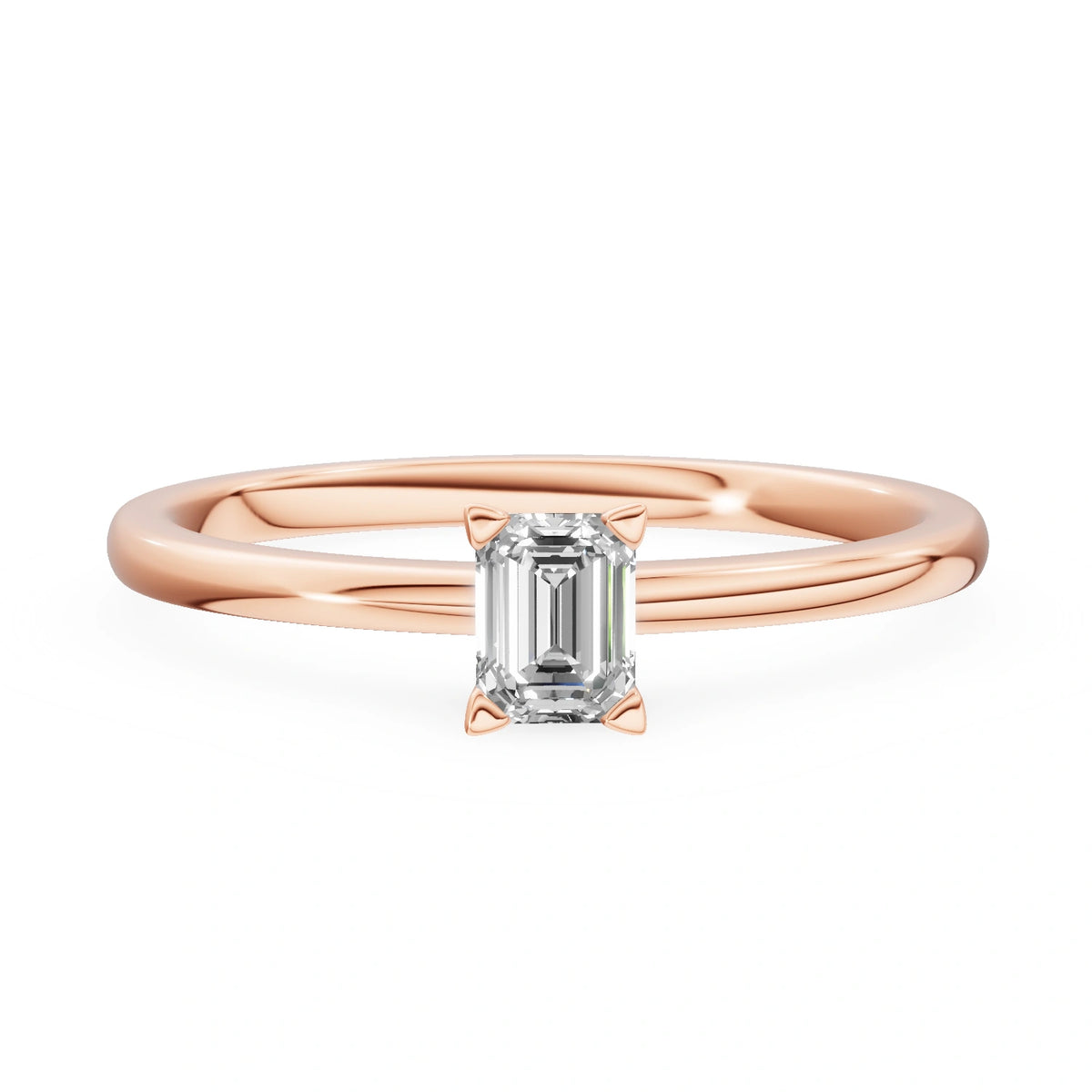 Gremari Seven Grace zásnubný prsteň z ružového zlata s 0,24 ct lab-grown diamantom – Emerald