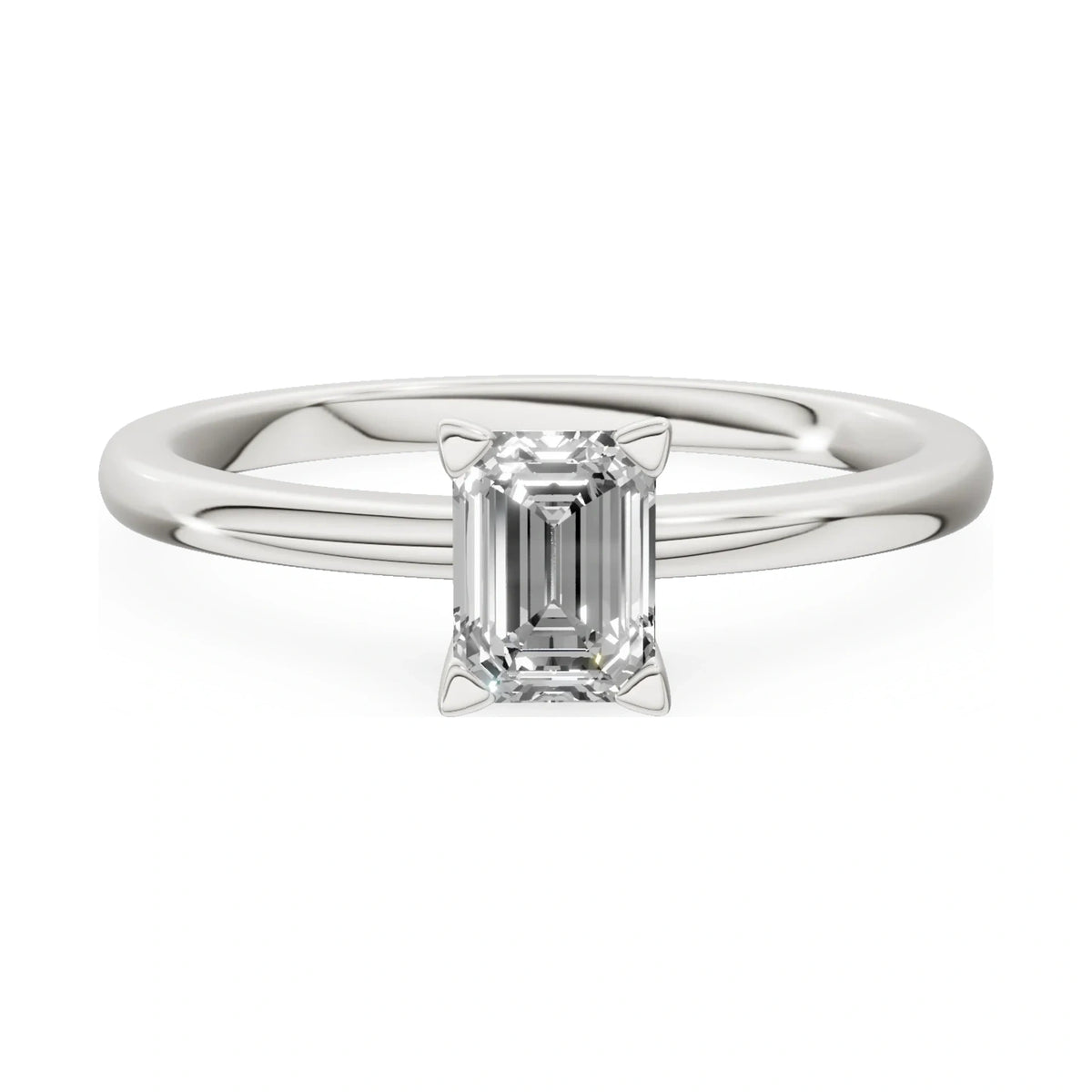 GREMARI Seven Grace 14K white gold engagement ring with 0.50 ct emerald-cut lab-grown diamond