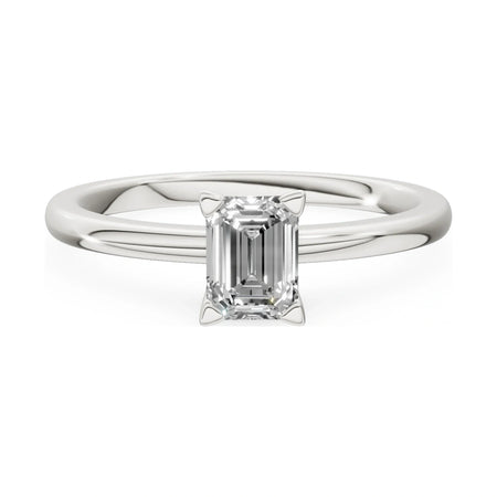 GREMARI Seven Grace 14K white gold engagement ring with 0.50 ct emerald-cut lab-grown diamond