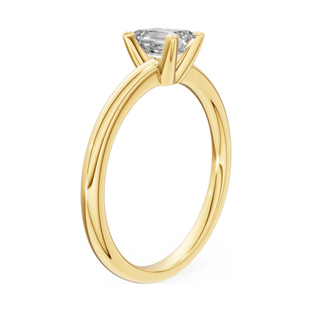 14K yellow gold GREMARI Seven Grace ring with 0.50 ct emerald-cut lab-grown diamond