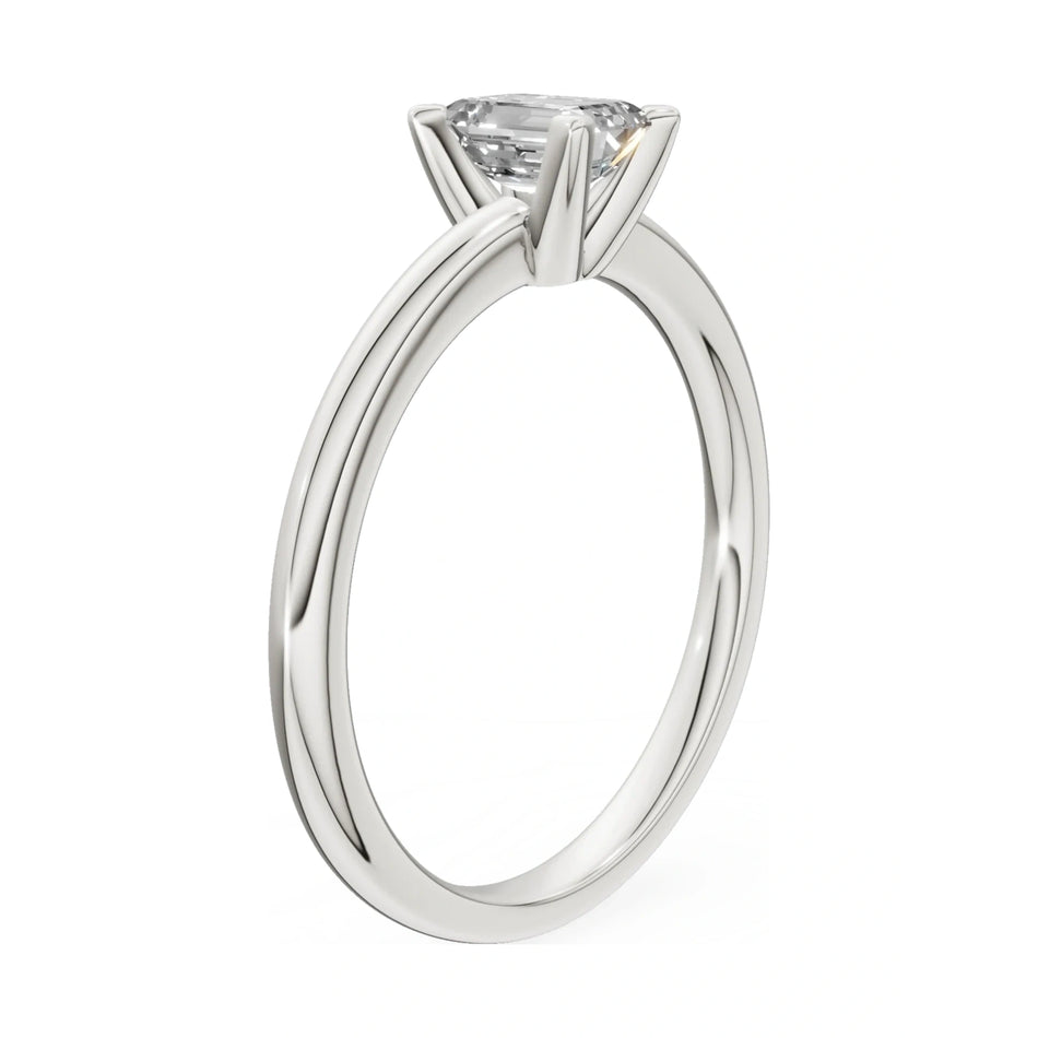 14K white gold GREMARI Seven Grace ring with 0.50 ct emerald-cut lab-grown diamond