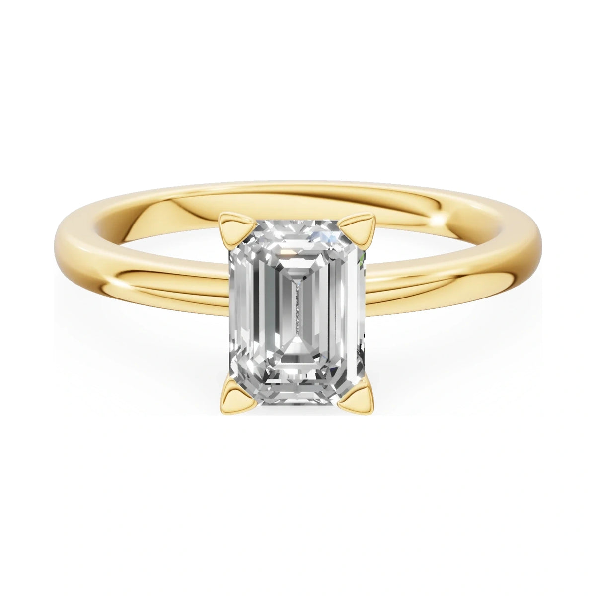 GREMARI Seven Grace 14K yellow gold engagement ring with 1.00 ct emerald-cut lab-grown diamond